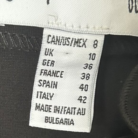 Joseph Ribkoff Black Ruffle Trim Jacket Designer Double-Breasted Blazer Size 8 - Picture 4 of 9